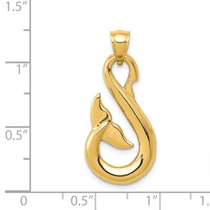 14K Gelbgold Wal-Flossen-Anhänger