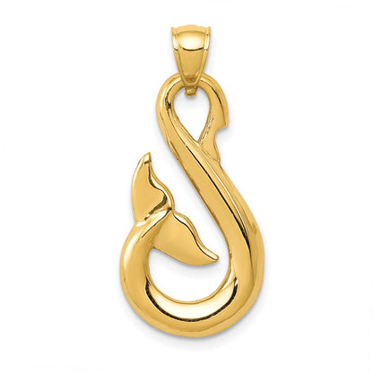 14K Gelbgold Wal-Flossen-Anhänger