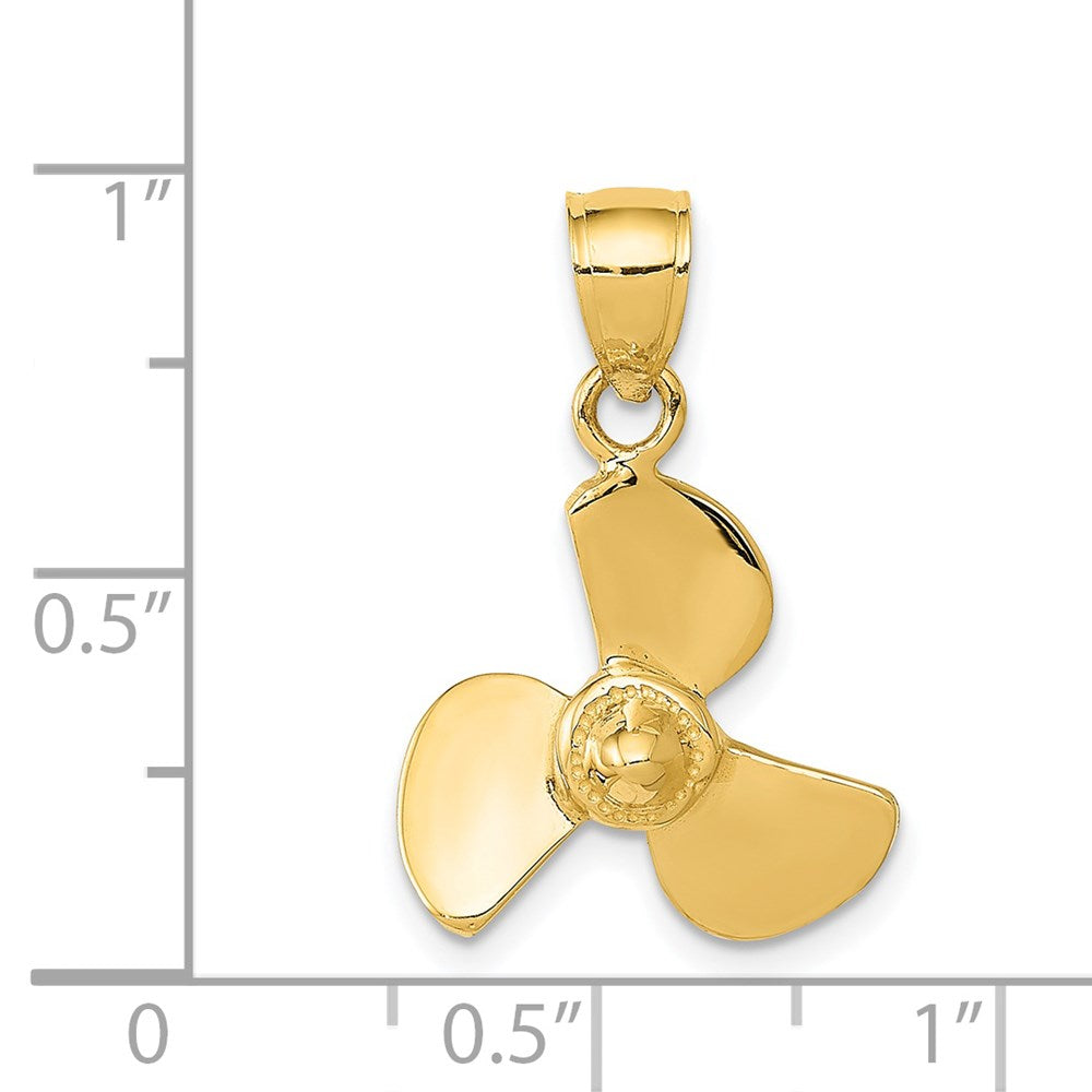 14K Gelbgold Propeller-Anhänger