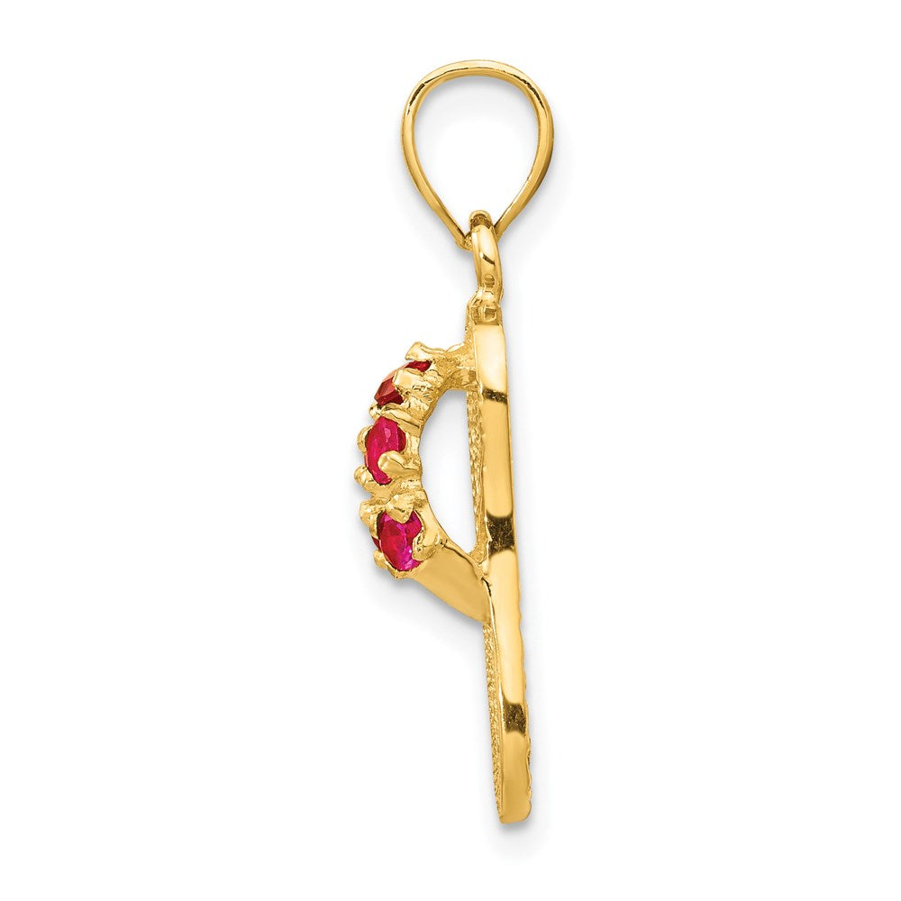 14K Gelbgold 3D-Flip-Flop-Anhänger mit Januar-Zirkonia-Geburtsstein