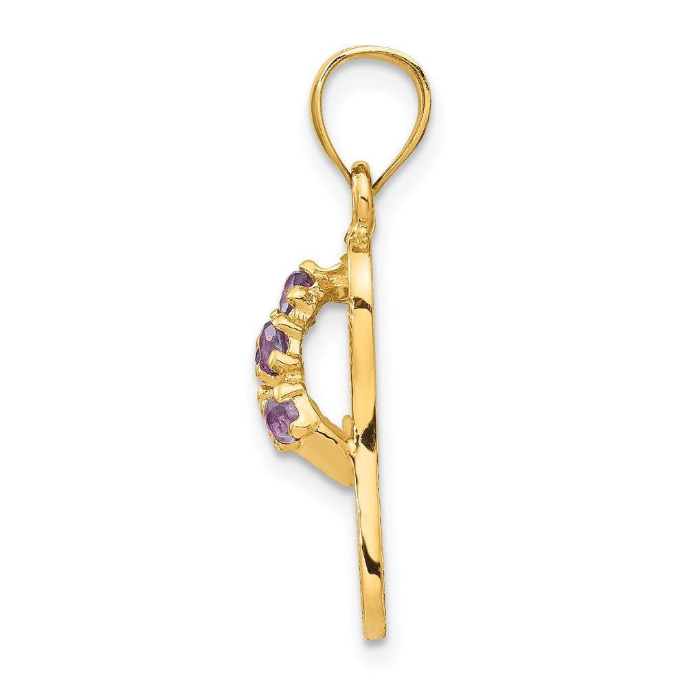 3D-Flip-Flop-Anhänger aus 14K Gelbgold mit Juni-Geburtsstein/Zirkonia
