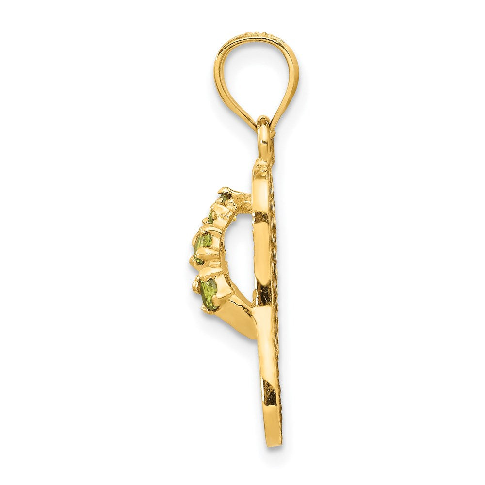 14K Gelbgold 3D-Flip-Flop-Anhänger mit August-Geburtsstein aus Zirkonia