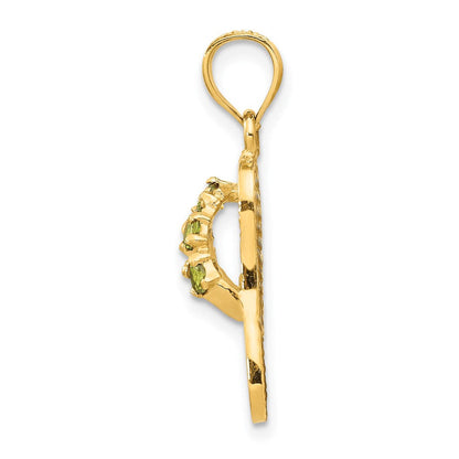 14K Gelbgold 3D-Flip-Flop-Anhänger mit August-Geburtsstein aus Zirkonia