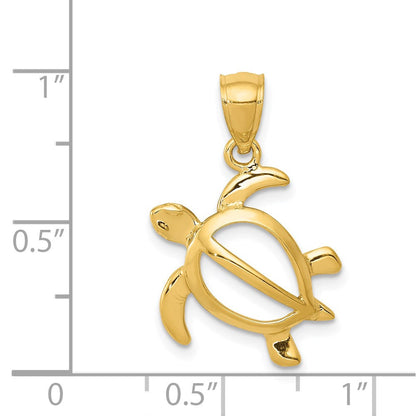 14K Gelbgold Offen Schildkröte Anhänger