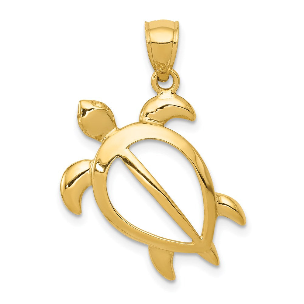 14K Gelbgold Offener Schildkröten-Anhänger