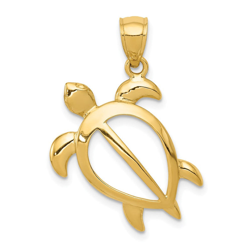 14K Gelbgold Offener Schildkröten-Anhänger