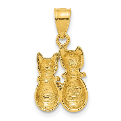 14K Gelbgold Katzen-Anhänger