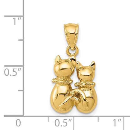 14K Gelbgold Katzen-Anhänger