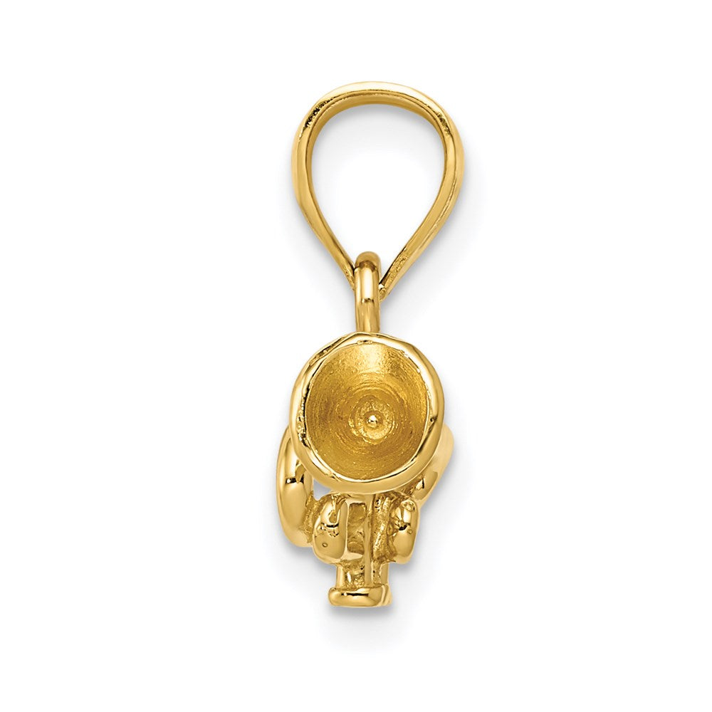 14K Gelbgold 3D-Trompeten-Anhänger