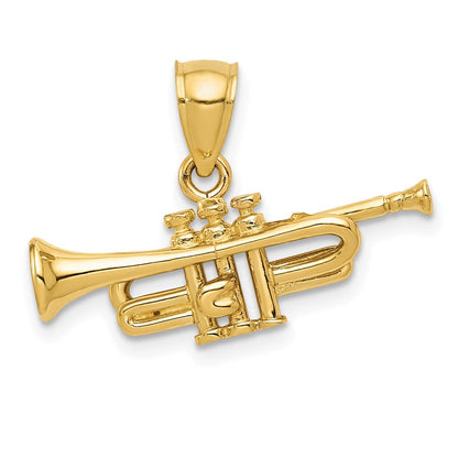 14K Gelbgold 3D-Trompeten-Anhänger