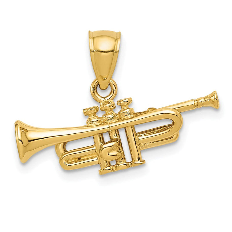14K Gelbgold 3D-Trompeten-Anhänger