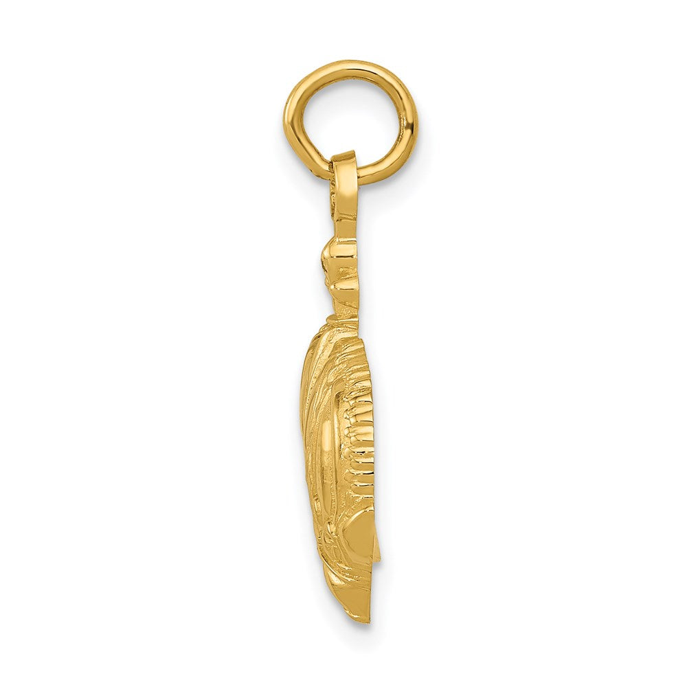 14K Gelbgold Fleur-de-Lis-Kronen-Charm