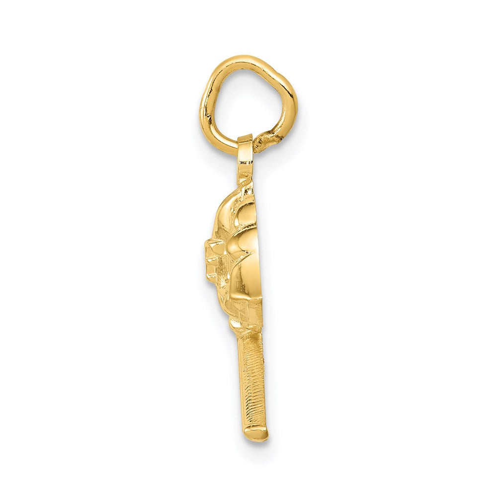 14K Gelbgold Feuer Department Charm