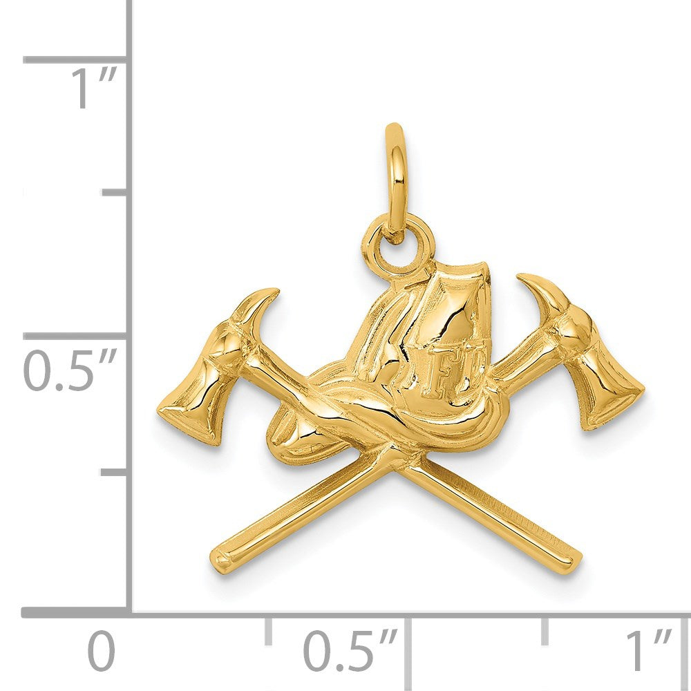 14K Gelbgold Feuer Department Charm