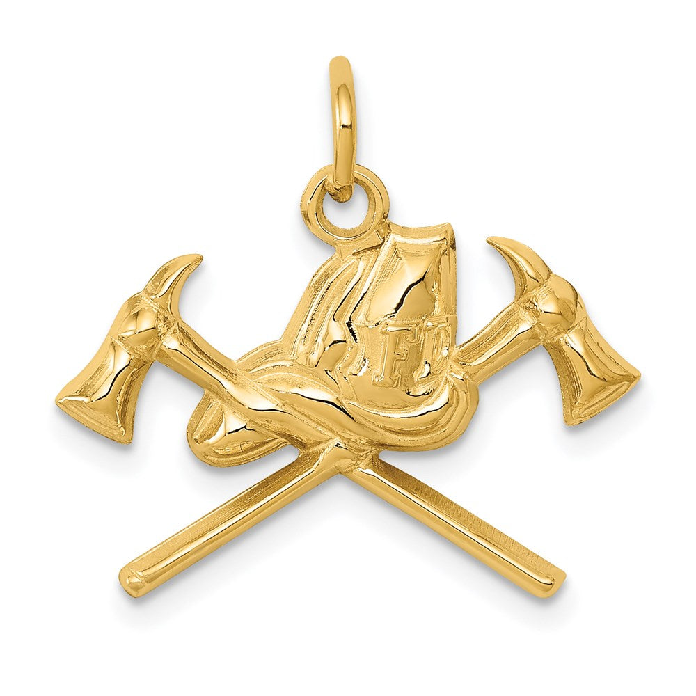 14K Gelbgold Feuer Department Charm