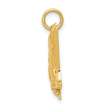 14K Gelbgold Wolf Charm
