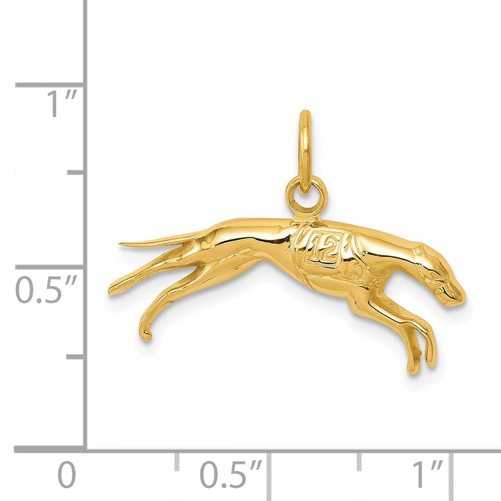 14K Gelbgold Greyhound Charm