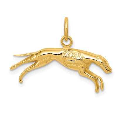 14K Gelbgold Greyhound Charm