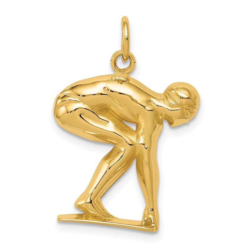 14K Gelbgold Schwimmer/Taucher Charm