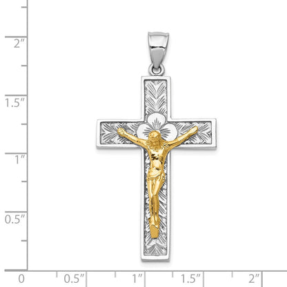 14 K Bicolor-Gold Kruzifix-Anhänger