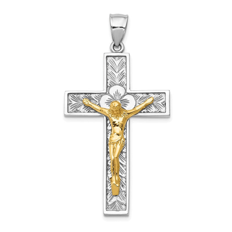 14 K Bicolor-Gold Kruzifix-Anhänger