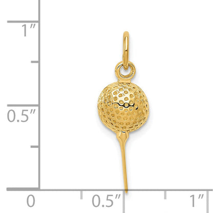 14K Gelbgold Golf Kugel Charm