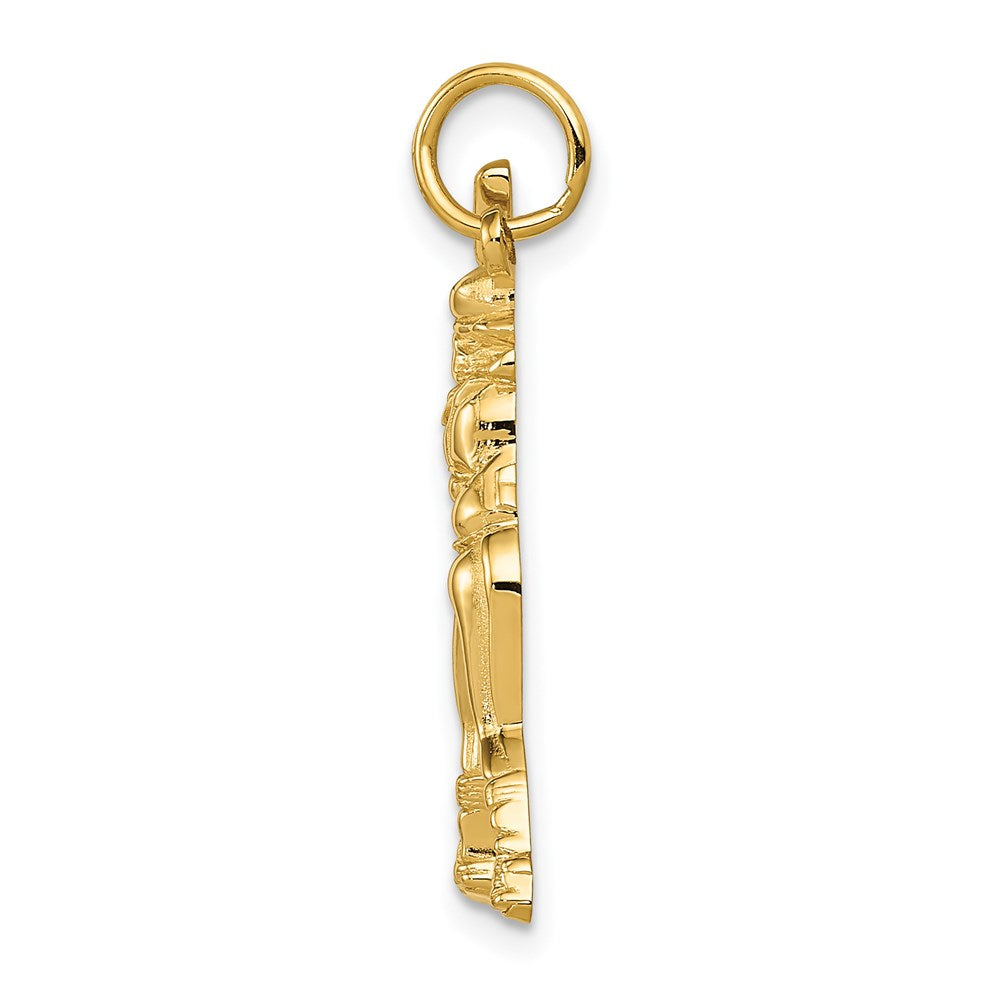 14K Gelbgold Female Baseball Batter Charm