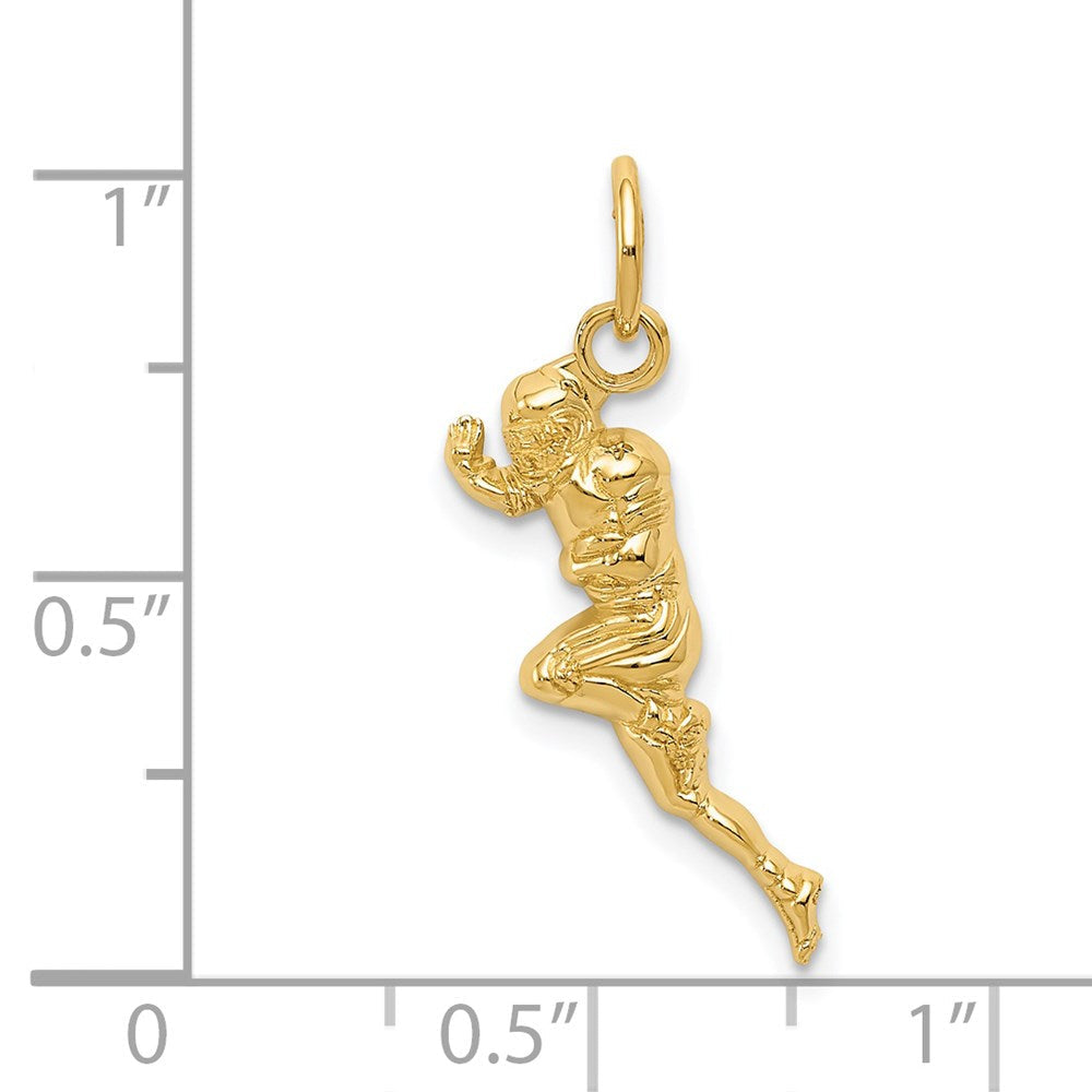 14K Gelbgold Football Player Charm