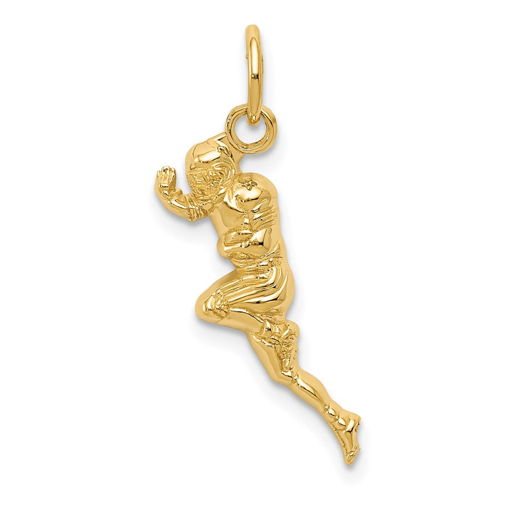 14K Gelbgold Football Player Charm