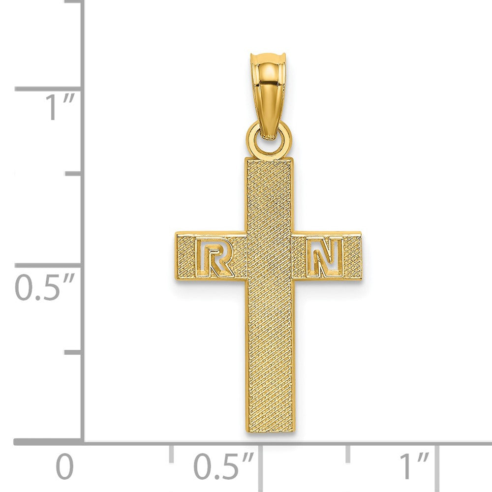 14K Gelbgold Rn Kreuz Charm