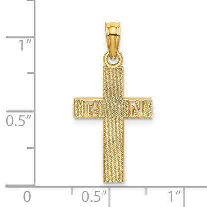 14K Gelbgold Rn Kreuz Charm
