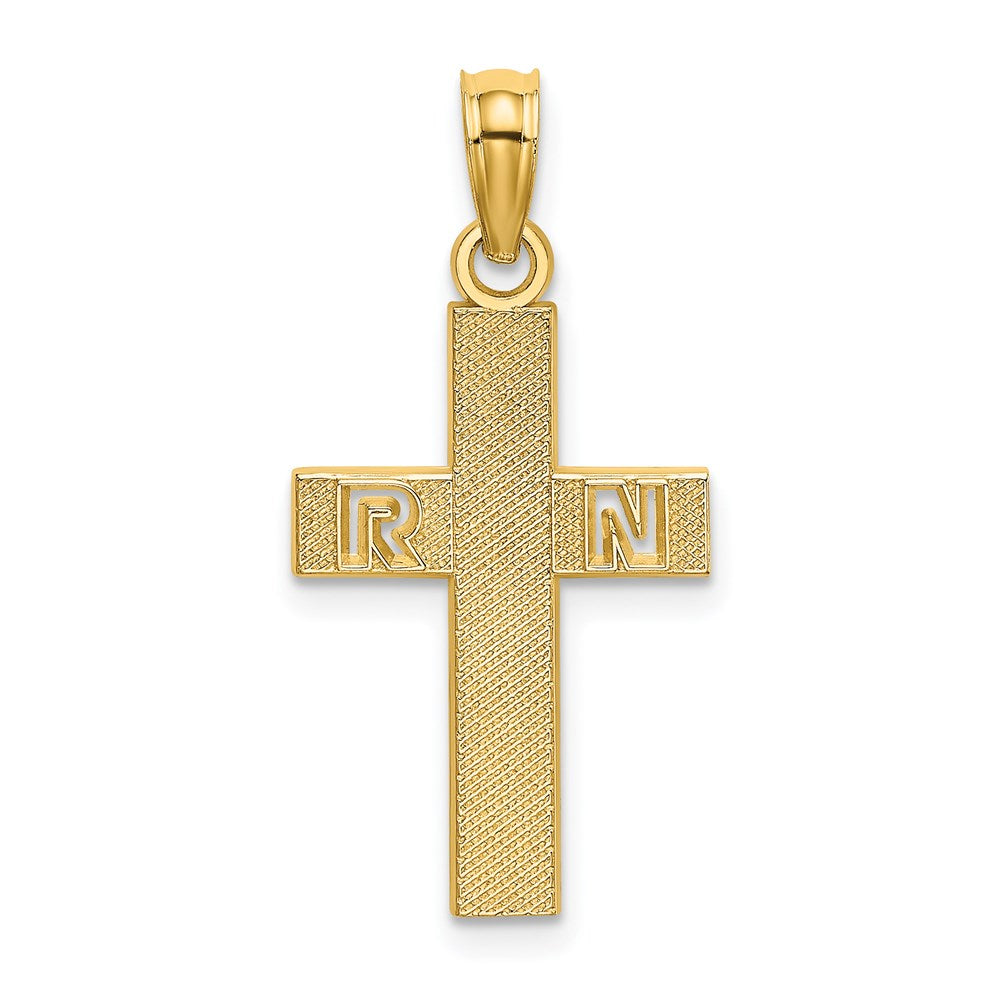 14K Gelbgold Rn Kreuz Charm