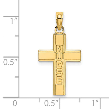 14K Gelbgold Krankenschwester Kreuz Charm