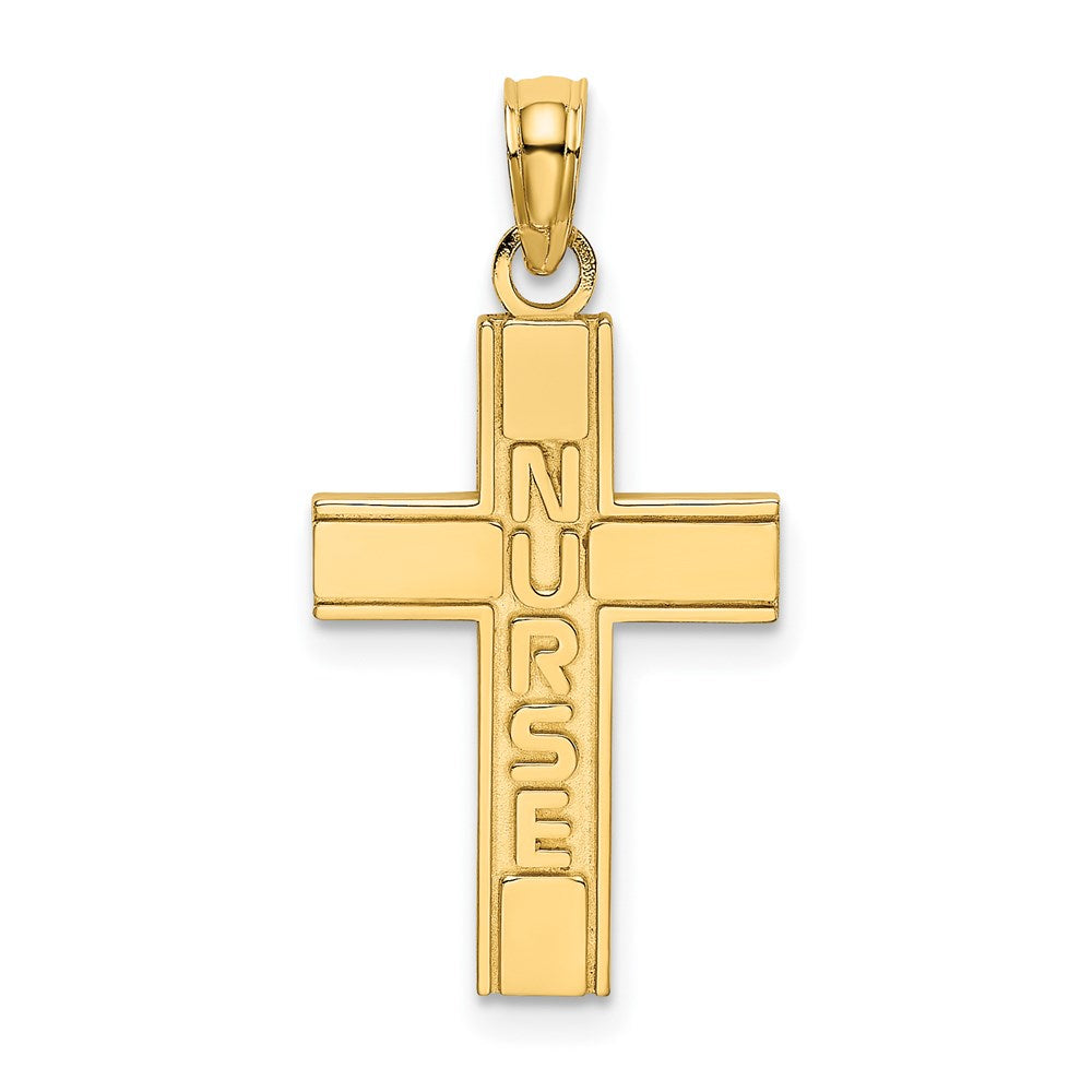 14K Gelbgold Krankenschwester Kreuz Charm