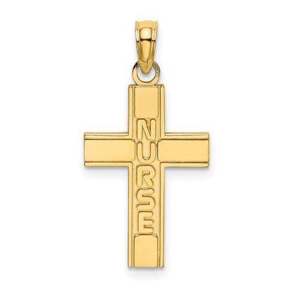 14K Gelbgold Krankenschwester Kreuz Charm