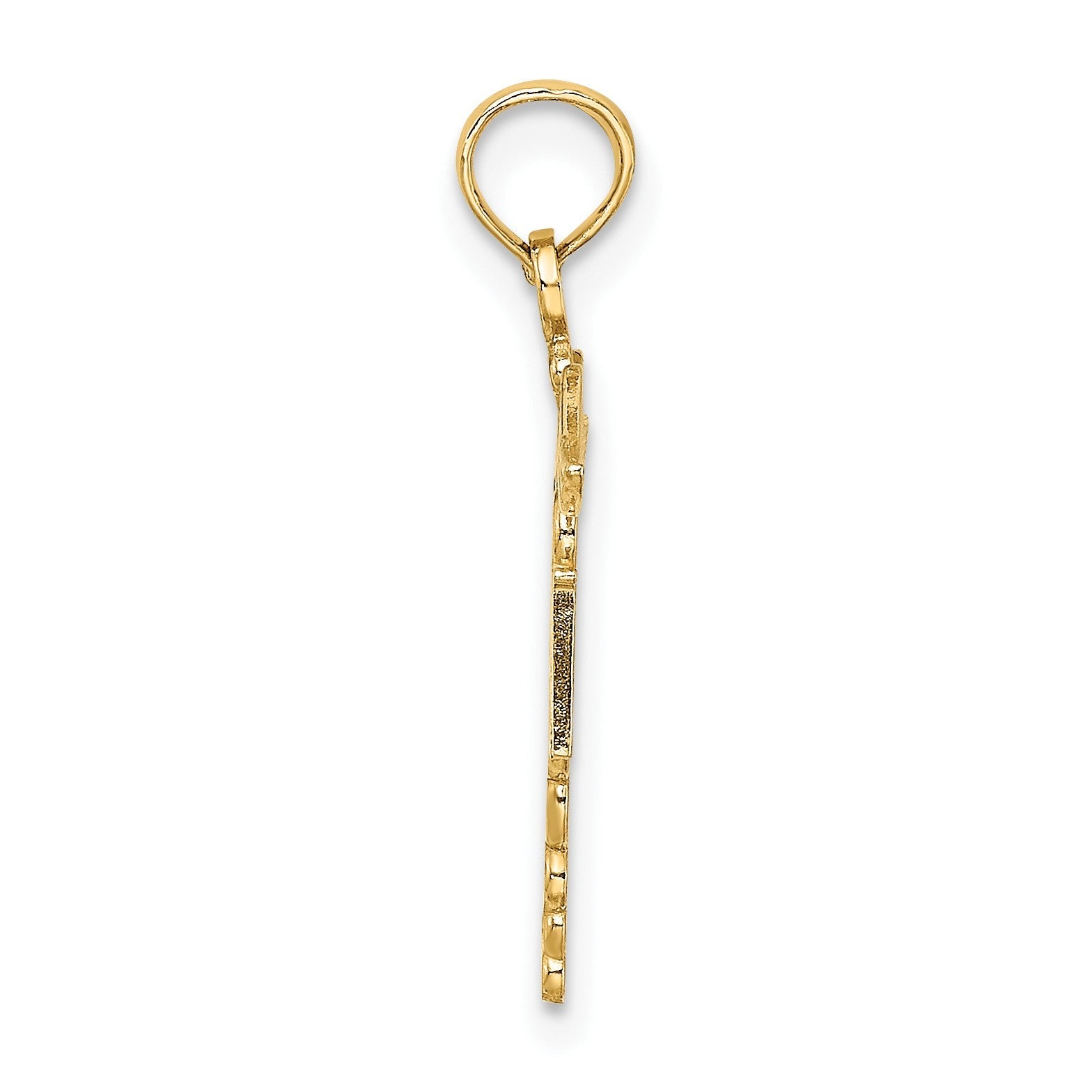 14K Gelbgold Rn Caduceus Charm