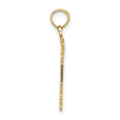 14K Gelbgold Rn Caduceus Charm
