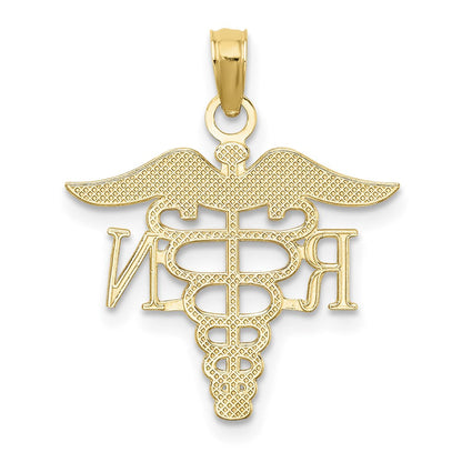 14K Gelbgold Rn Caduceus Charm