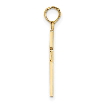 14K Gelbgold Rn Caduceus Kreuz Charm