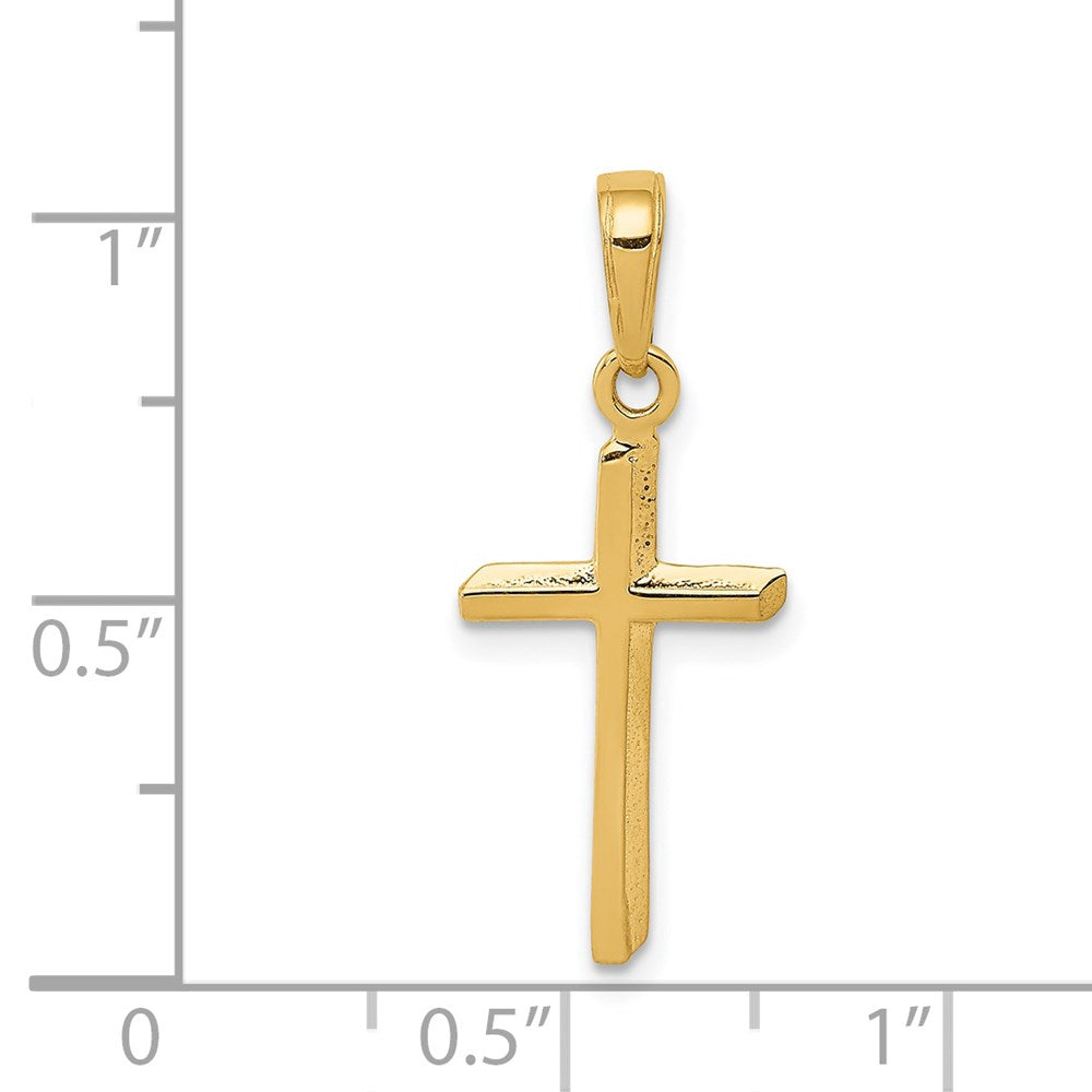 14K Gelbgold Poliert Kreuz Anhänger