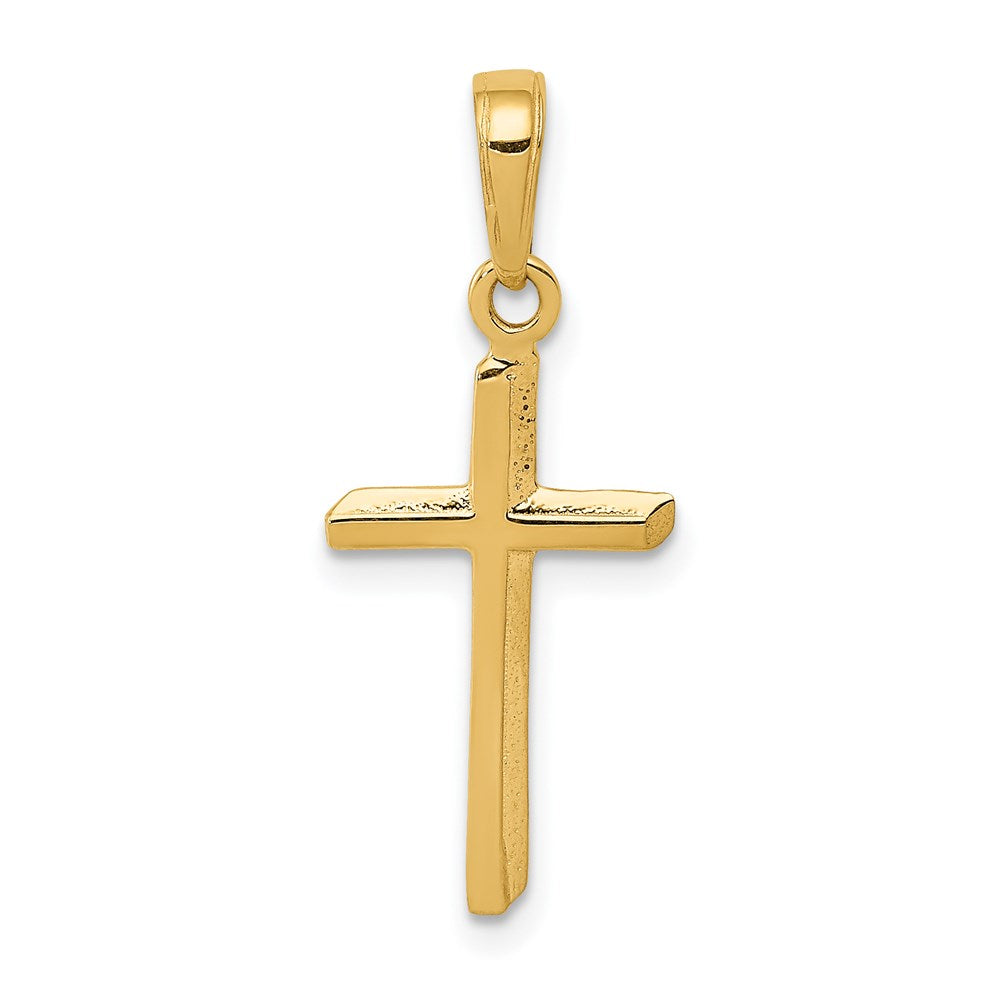 14K Gelbgold Poliert Kreuz Anhänger