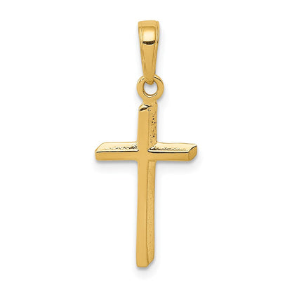 14K Gelbgold Poliert Kreuz Anhänger
