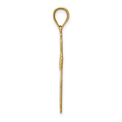 14K Gelbgold Knospend Kreuz Anhänger