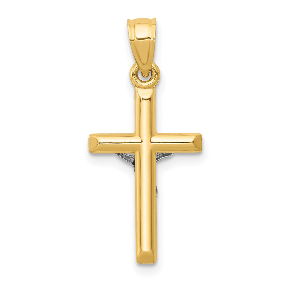 14K Bicolor Hohl Kruzifix Charm