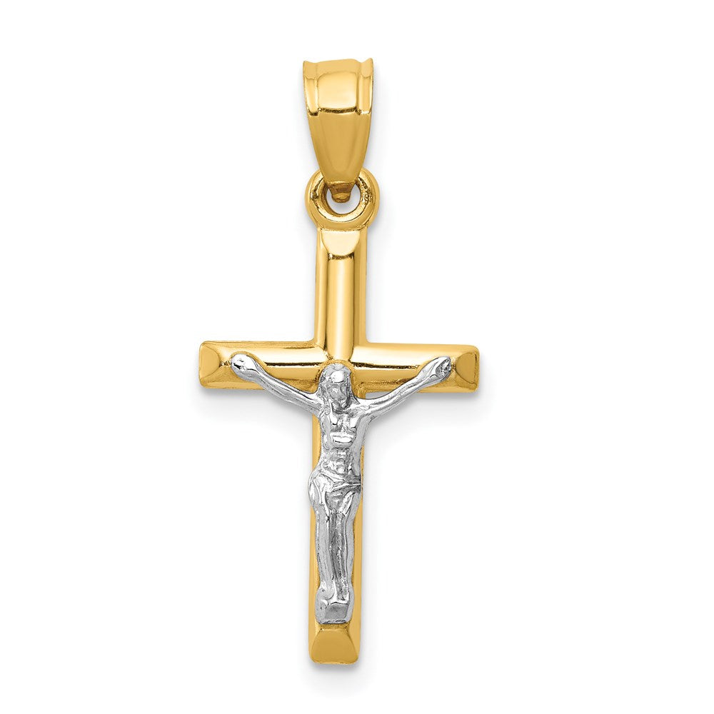 14K Bicolor Hohl Kruzifix Charm