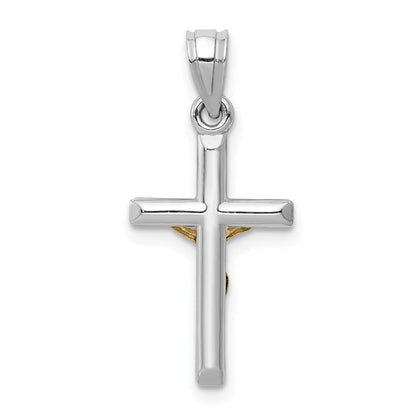 14K Bicolor Hohl Kruzifix Charm