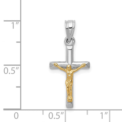 14K Bicolor Hohl Kruzifix Charm