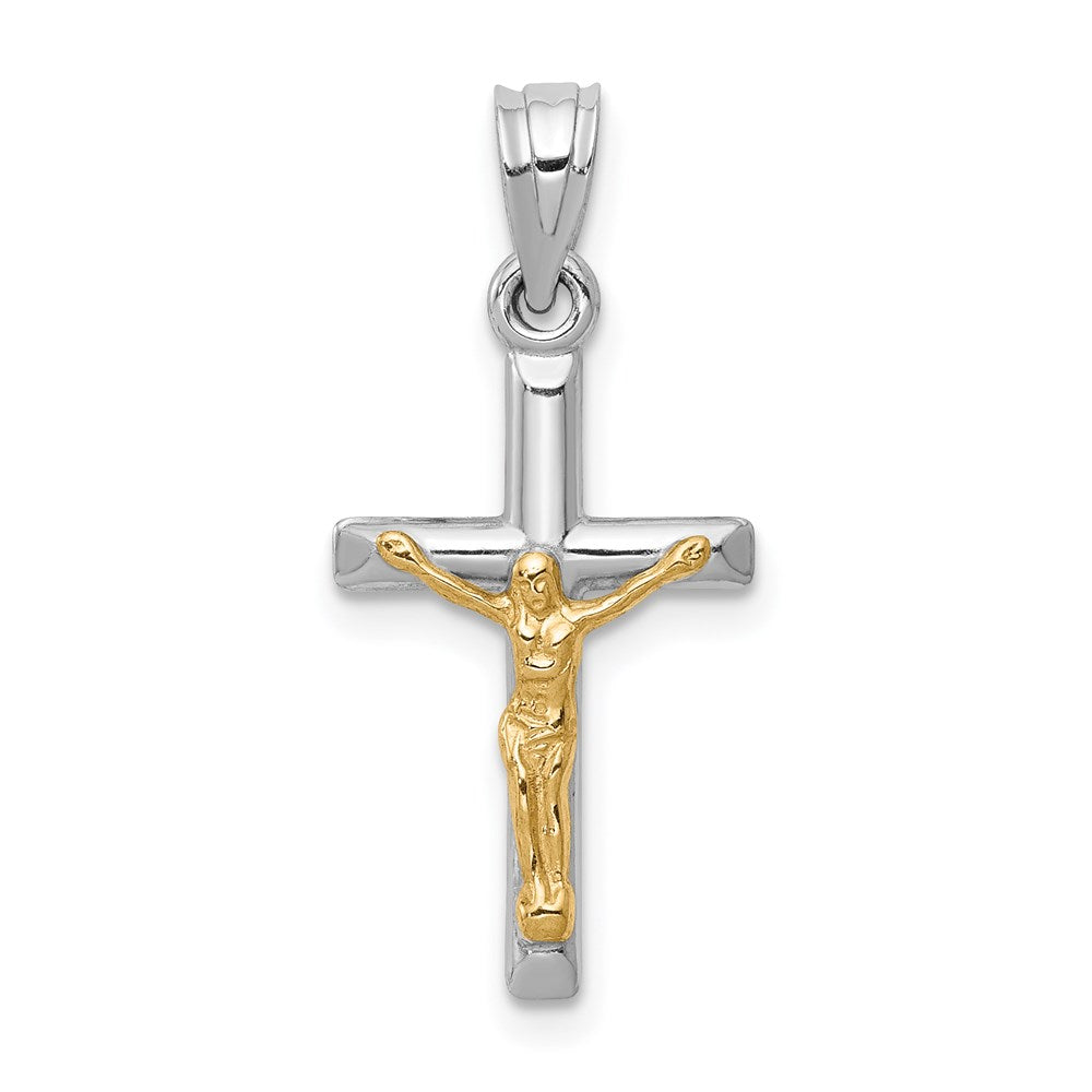 14K Bicolor Hohl Kruzifix Charm