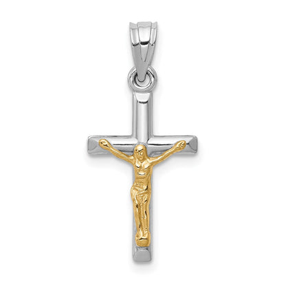 14K Bicolor Hohl Kruzifix Charm