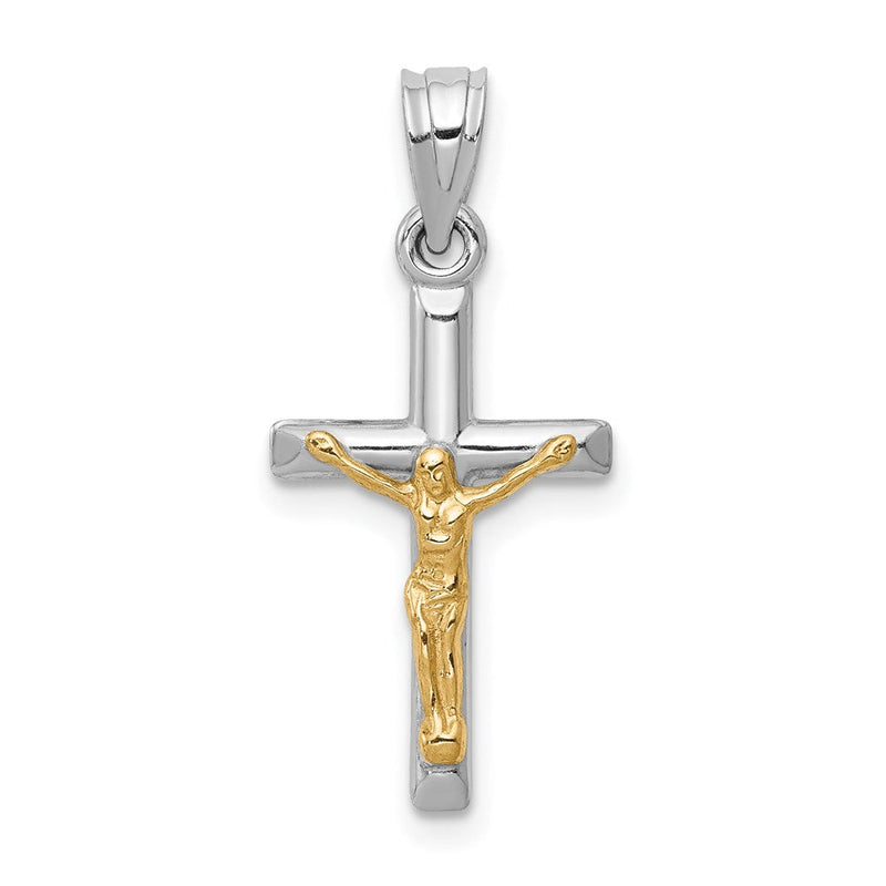14K Bicolor Hohl Kruzifix Charm